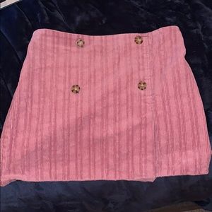 Pink corduroy mini skirt